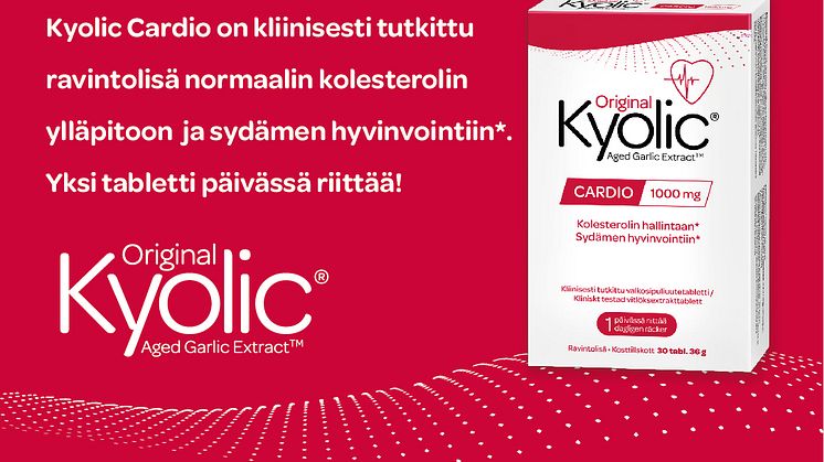 Kyolic Cardio on uutuus kolesteroliarvojen ja verenpaineen hallintaan