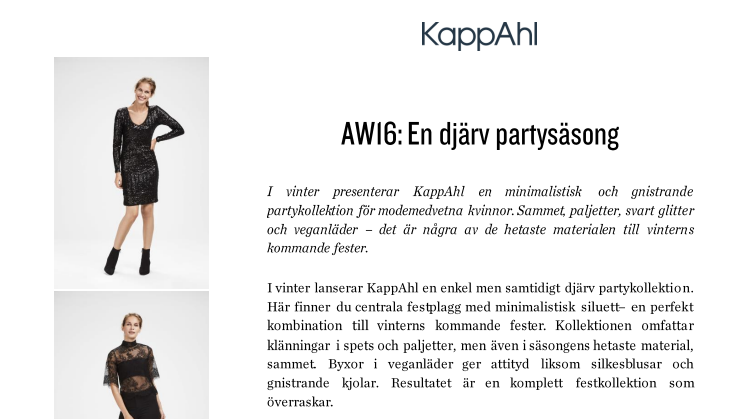 KappAhl AW16: En djärv partysäsong