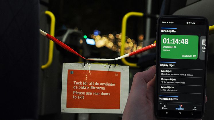 SL rekommenderar att man köper sin biljett i appen när det inte går att blippa på bussen.