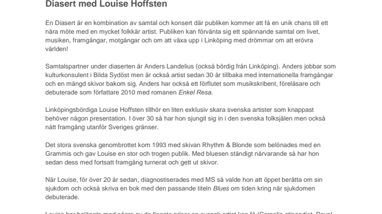 ​Diasert med Louise Hoffsten