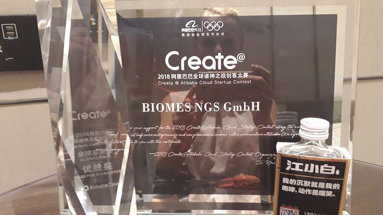 Darmflora-Selbsttest der TH-Ausgründung Biomes erhielt „Prize for Excellence“ der Alibaba Group