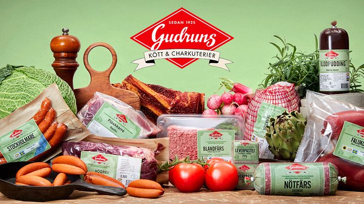 Gudruns är ett familjeföretag som har ett brett utbud av svenskt nöt- och fläskkött och charkuteriprodukter och de ursprungsmärker med Kött från Sverige.