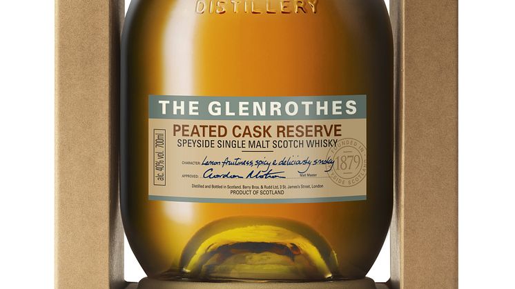 The Glenrothes Peated Cask Reserve packshot with frame