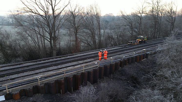 Network Rail have rebuilt and reinforced the embankment near Lingfield, Surrey, after a landslip last week