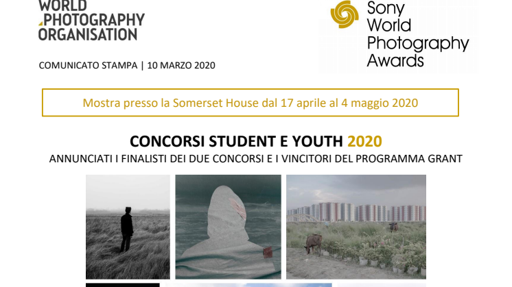 Sony World Photograhy Awards 2020 - Concorsi Student e Youth 2020 - Annunciati i finalisti dei due concorsi e i vincitori del programma Grant 