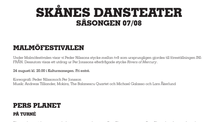 Skånes Dansteater säsongen 07/08