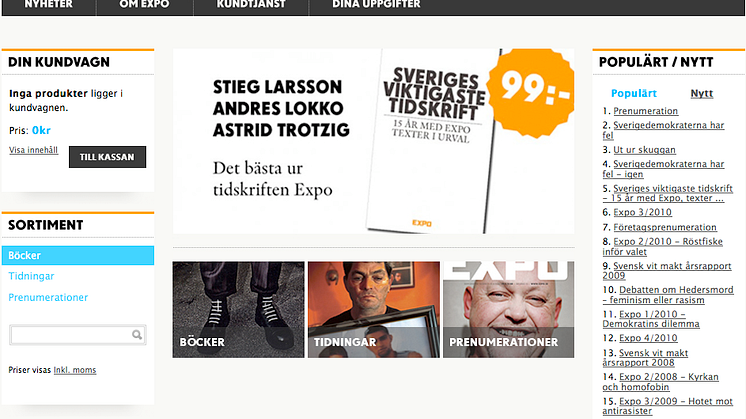 Expos webbutik får nytt utseende och bättre funktionalitet