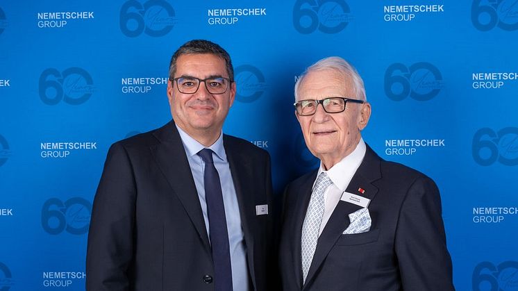 Yves Padrines, CEO of the Nemetschek Group (left) and Professor Georg Nemetschek