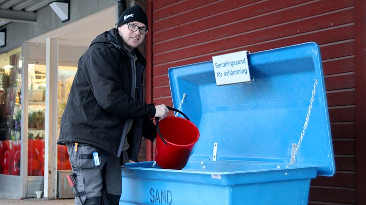 Gratis sand för halkbekämpning på fler ställen i kommunen