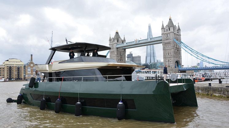 S6 Marine showcased the new Moon 60 Power catamaran at St Katharine Docks, London