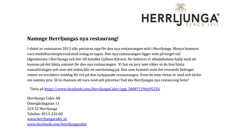Namnge Herrljungas nya restaurang!