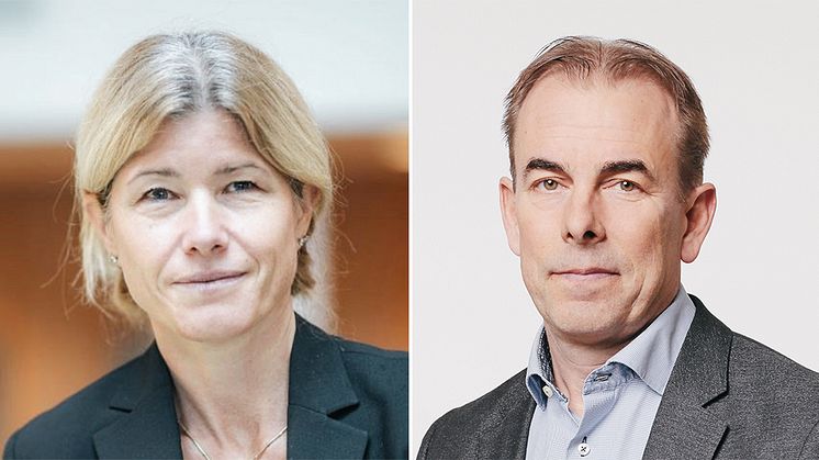 Malin Parkler, styrelseordförande och Johan Färnstrand, avgående vd på Lif - de forskande läkemedelsföretagen.