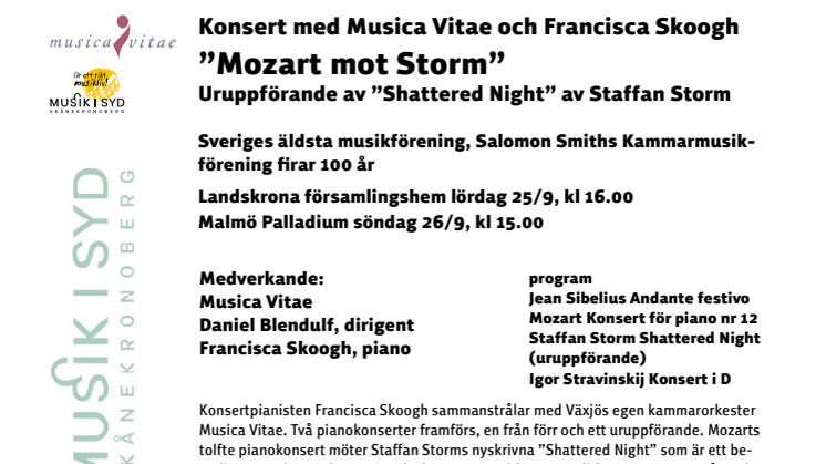 Sveriges äldsta kammarmusikförening Salomon Smith firar 100 årsjubileum!