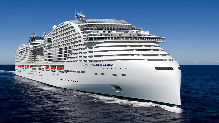 Die "MSC World Europa" wird das erste LNG-Kreuzfahrtschiff der Reederei sein. (Bild: MSC Cruises)