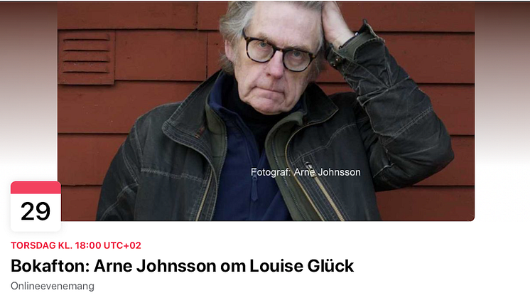Bokafton med Arne Johnsson om Louise Glück
