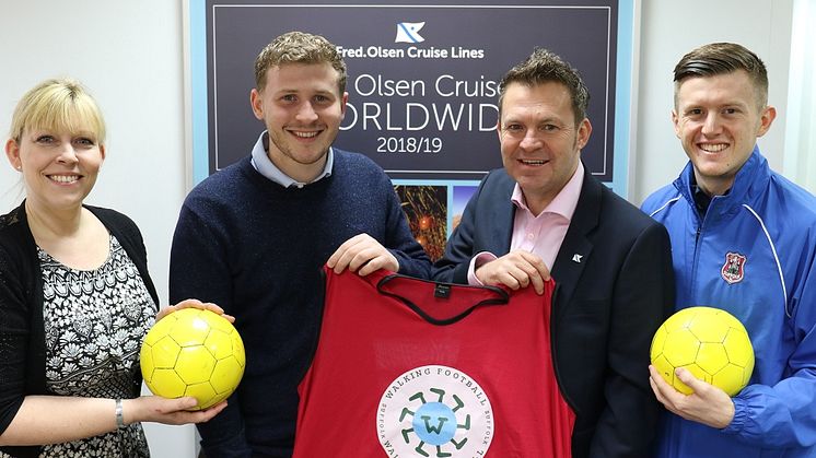 Fred. Olsen Cruise Lines’ Public Relations Manager Rachael Jackson; Suffolk FA Senior Football Development Officer, Michael Cornall; Sales Manager – Affinity for Fred. Olsen Cruise Lines, Keith Norman & Suffolk FA County Support Officer, James Morley