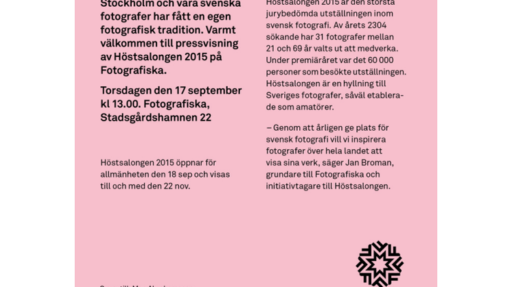 Pressvisning Höstsalongen 2015 