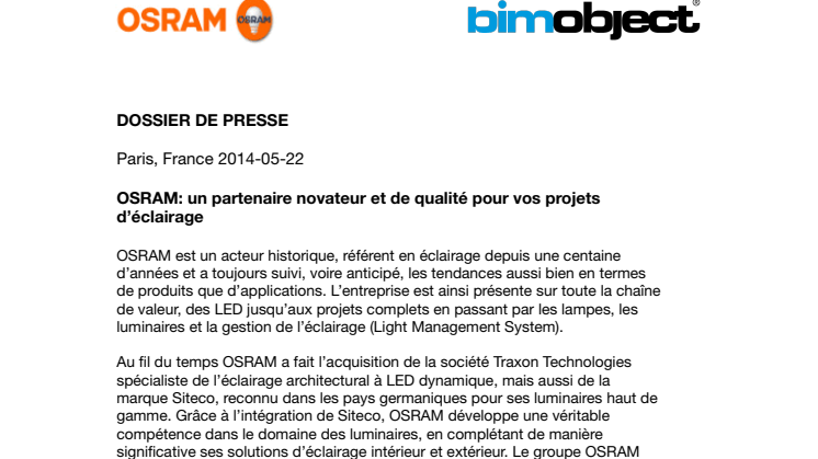 OSRAM: un partenaire novateur et de qualité pour vos projets d’éclairage
