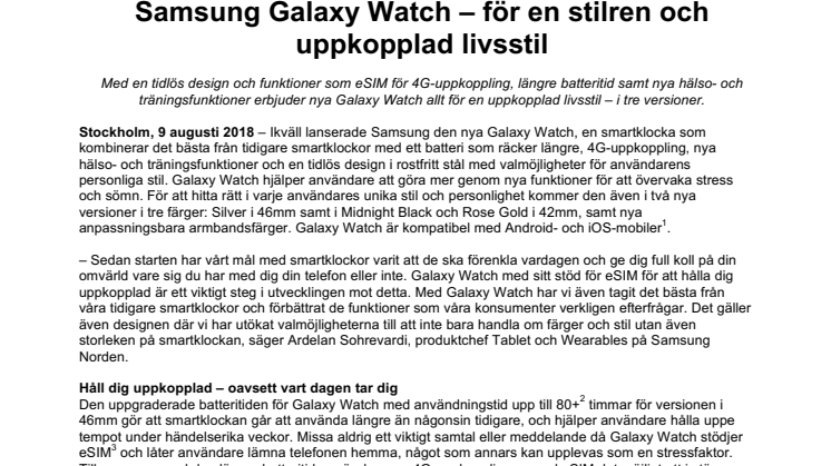 Samsung Galaxy Watch – för en stilren och uppkopplad livsstil
