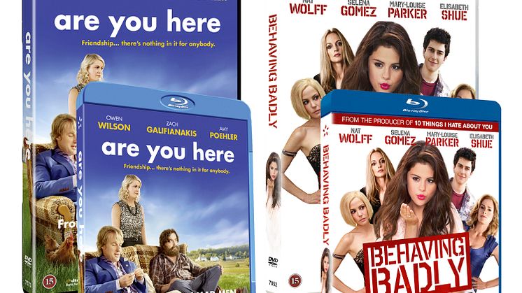 BEHAVING BADLY och ARE YOU HERE släpps på DVD, Blu-ray och VoD den 29. oktober