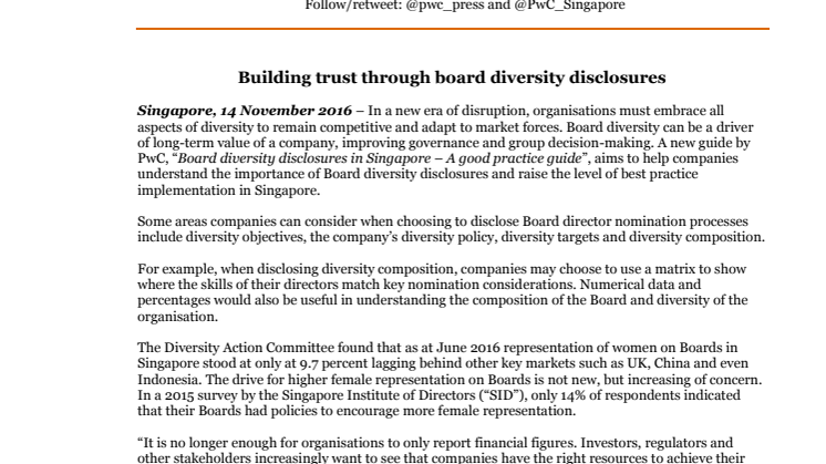 Building trust through board diversity disclosures
