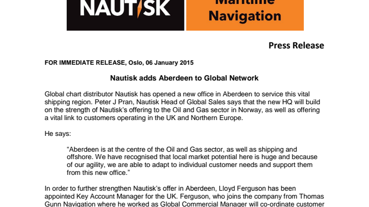Nautisk adds Aberdeen to Global Network