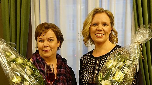 Turun juomakulttuurilähettiläs Tanja Raunio ja ruokakulttuurilähettiläs Heli Nieminen. 