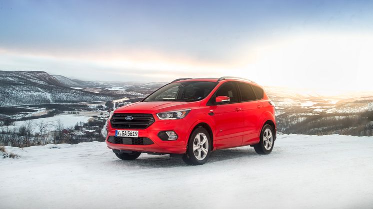 Nye Ford Kuga på Nordkapp-platået