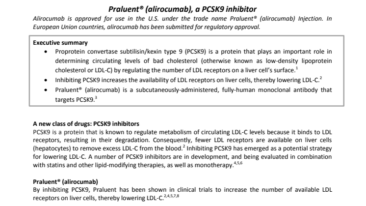 Bakgrundsinformation om PCSK9