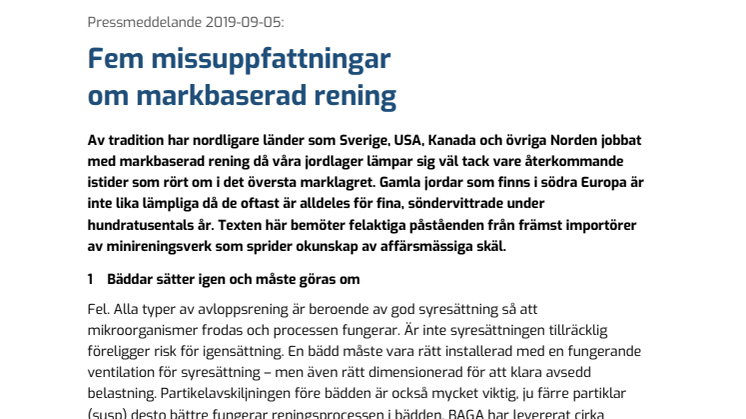 Fem missuppfattningar om markbaserad rening