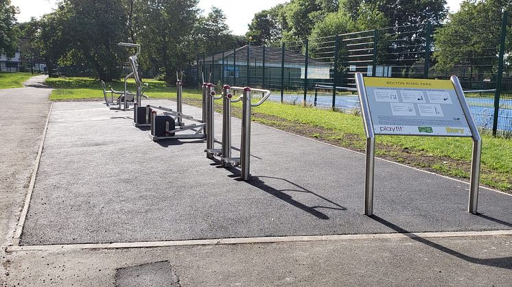 The new outdoor gym at Bolton Road Park.