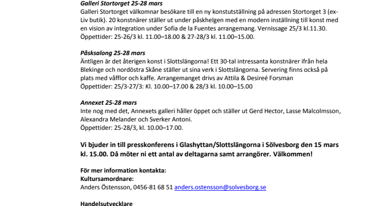 Konstexplosion under påskhelgen i Sölvesborg!