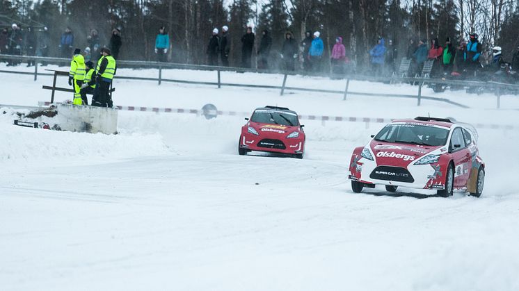 Sebastian Eriksson show i fantastisk RallyX On Ice-premiär
