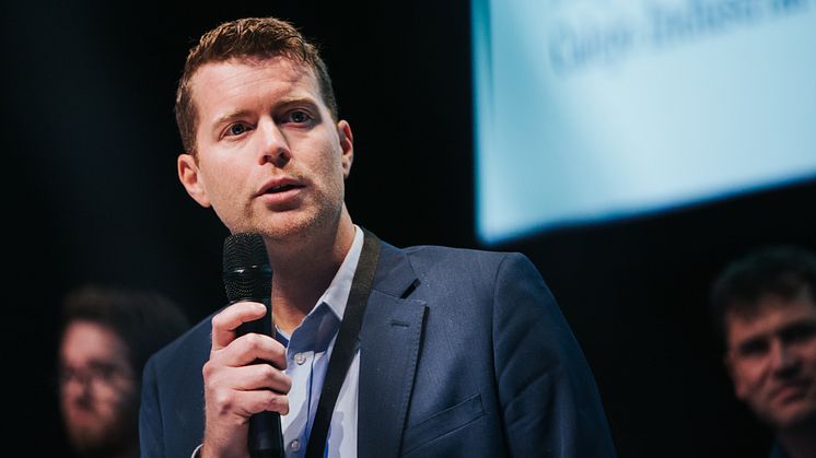 Johannes Holmberg, vd för Calejo, presenterade bolagets två projekt för ledande befattningshavare på Piia Summit.