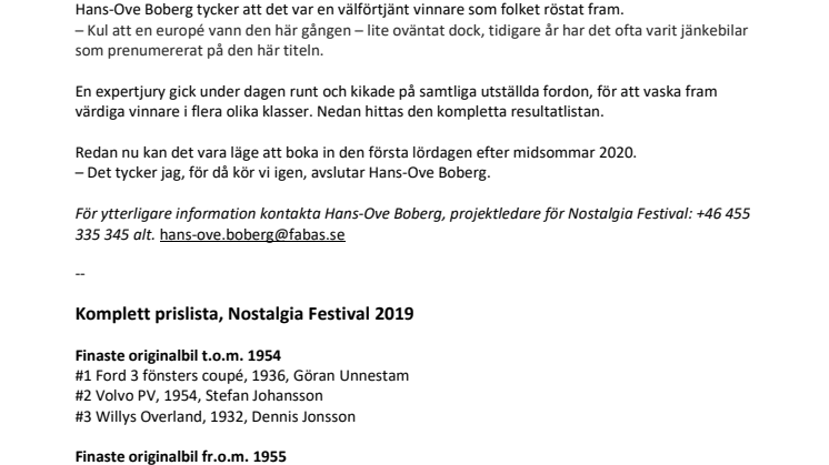 8.400 personer besökte årets Nostalgia Festival