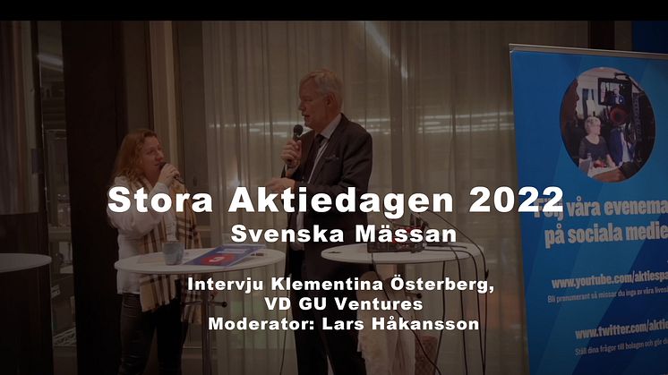 Stora Aktiedagen 2022 Svenska Mässan - Intervju med Klementina Österberg