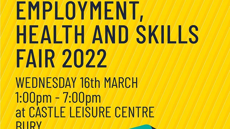 Your invitation to the Bury Works Employment, Health and Skills Fair