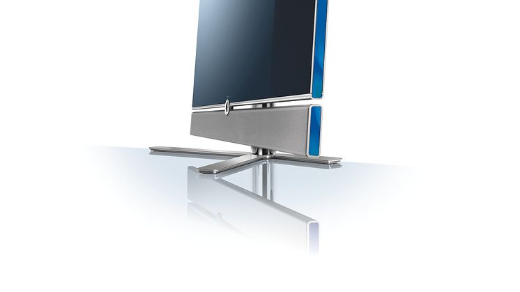 Loewe Individual med stereo speaker, bordfod og blåt inlay