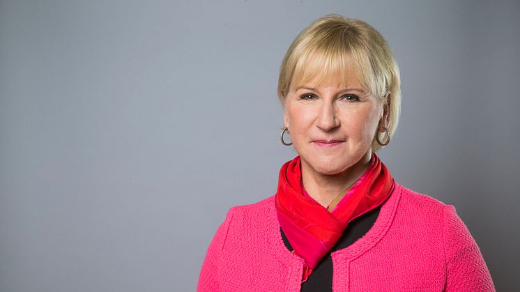 Sveriges utrikesminister Margot Wallström kommer till Umeå universitet möter, den 1 juni.