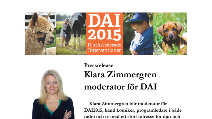 Klara Zimmergren moderator för DAI 2015