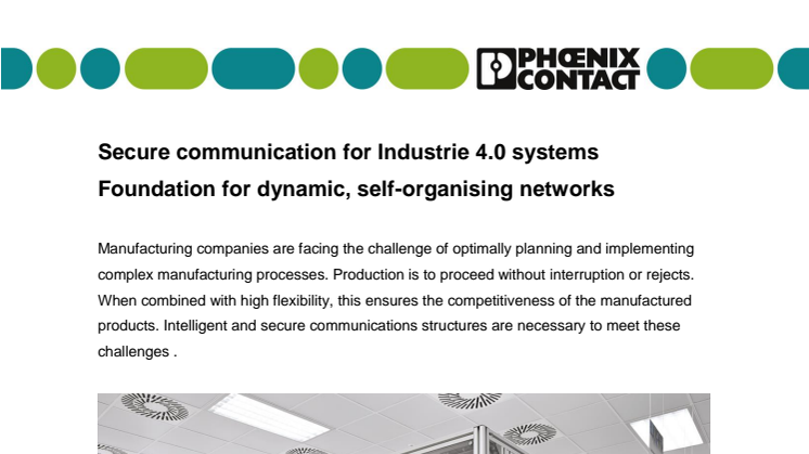 Secure communication for Industrie 4.0 systems