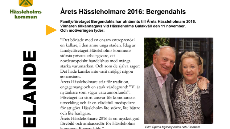 Årets Hässleholmare 2016: Bergendahls