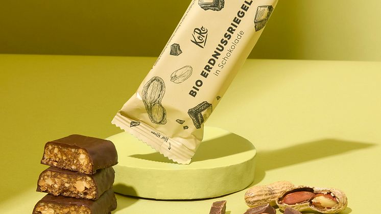 Bio Erdnussriegel mit Schokolade 50 g