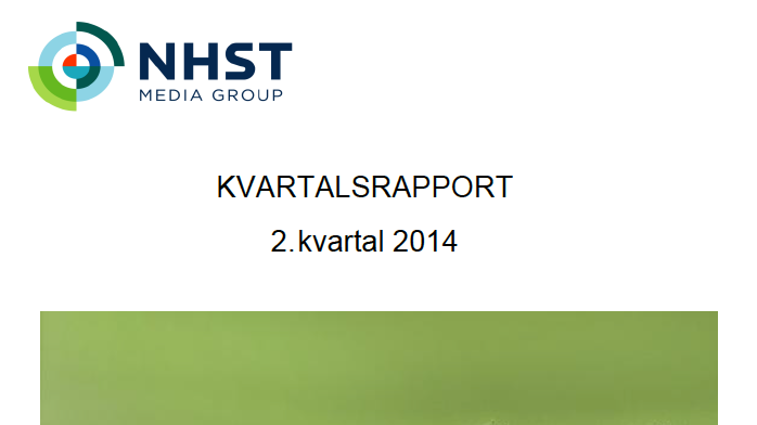 NHST Media Group - Kvartalsrapport 2. kvartal 2014