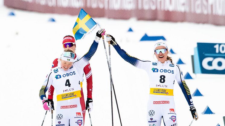 Förra året vann Linn Svahn sprinten i Falun medan Jonna Sundling slutade trea. På söndag ställs de mot varandra igen. Foto: Bildbyrån