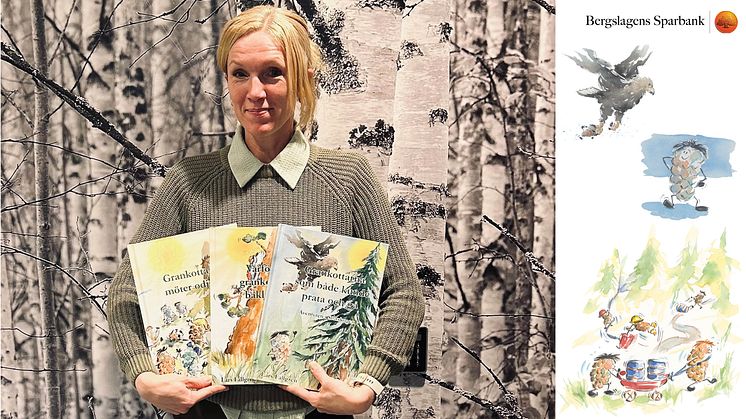 Elenor Persson, Björkhagaskolan, tar emot böcker om Grankottarna.