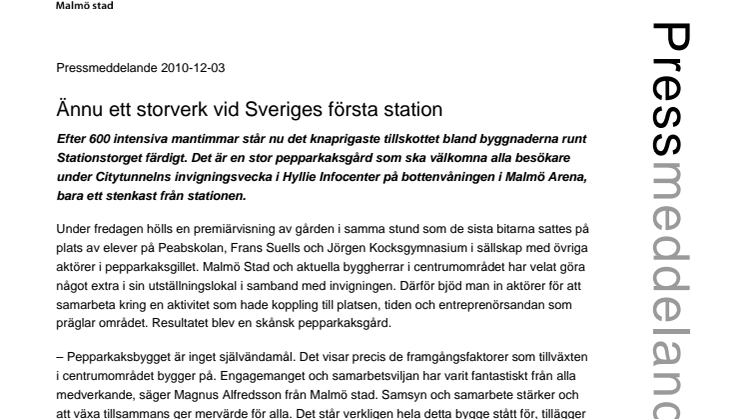 Ännu ett storverk vid Sveriges första station