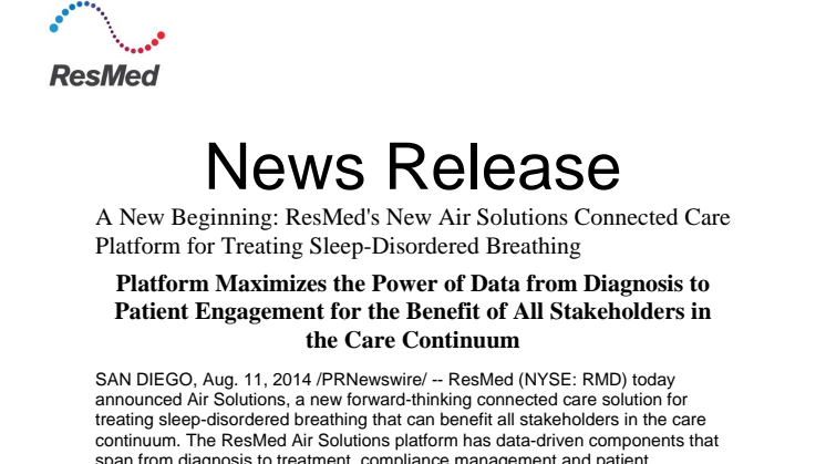 ResMed AIR Solutions - En ny start