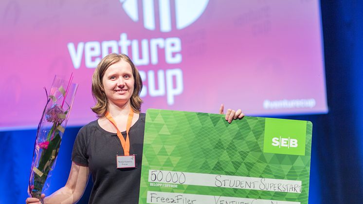 Vinnare av priset Student Superstart FreezFiler, Barbara Terebieniec. Foto: Hampus Carlson