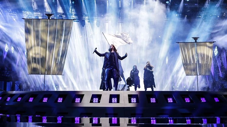 Rasmussen og vikingerne i finalen ved Eurovision Song Contest 2018